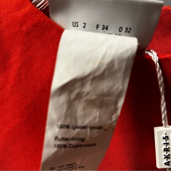 NEW AKRIS PUNTO Long Sleeve Cold Shoulder Dress in Orange Size 2 - Picture 10 of 10